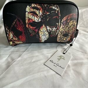 Robert Graham Black Mask Print Men's Toiletry Bag